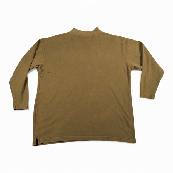 Vintage American Eagle Shirt Adult LARGE Green Mock Neck Military Olive 90s - Picture 3 of 7
